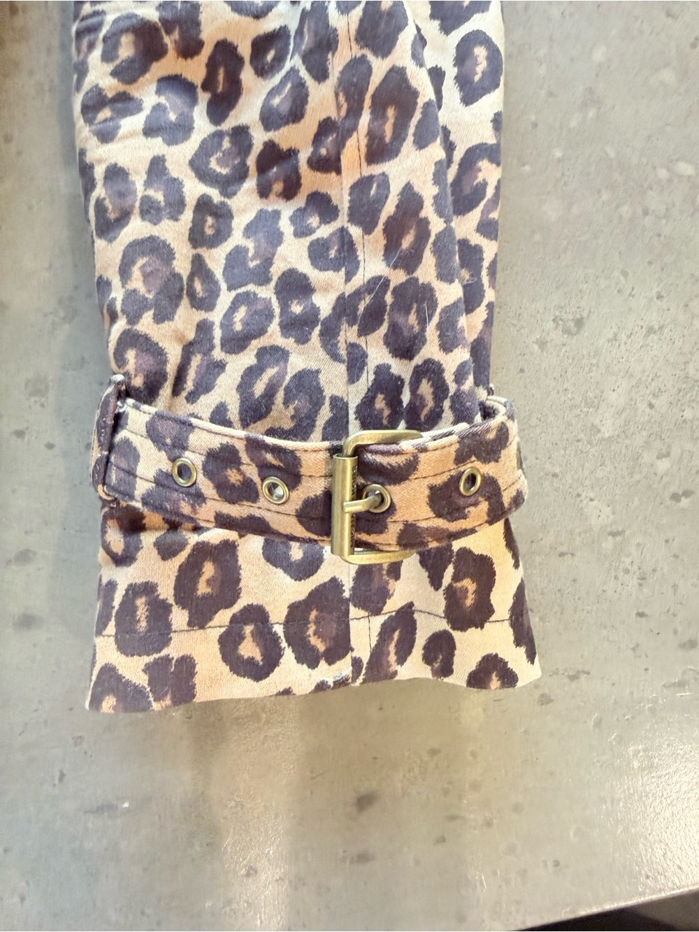 Michael Kors Leopard Print Double-Breasted Belted Trench - Brown/Black - Picture 9 of 13